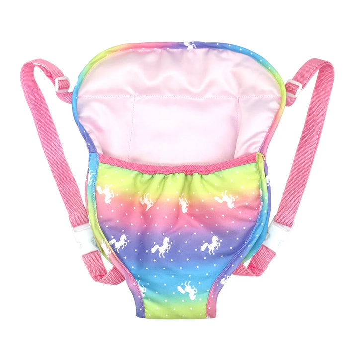 Newborn Doll Accessories Kit with Clear Display Rainbow Carrying Bag Transparent Display Window Fit 14inch Dolls Doll Travel Set