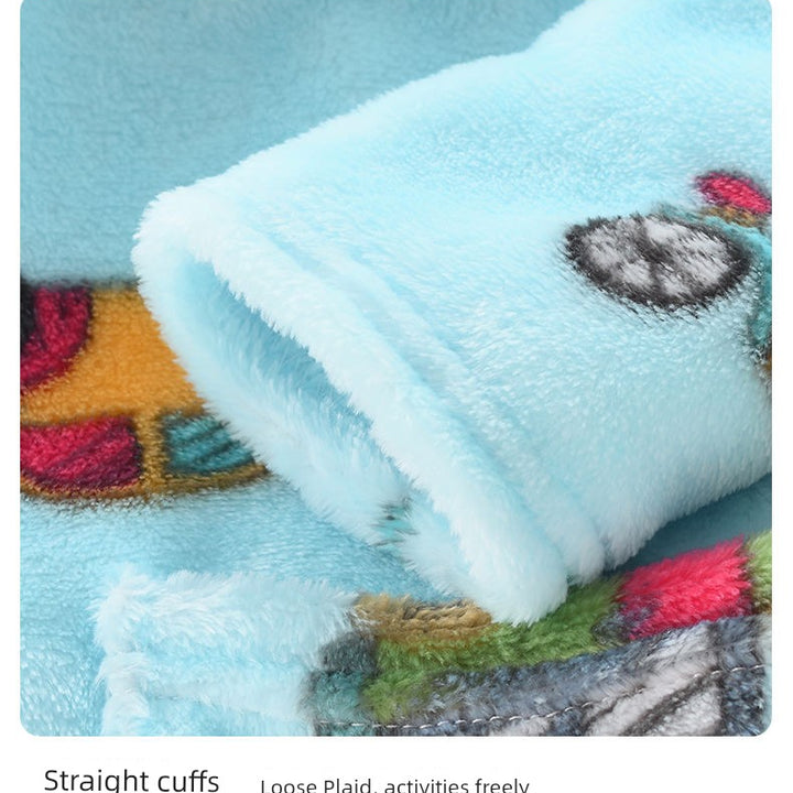 Autumn and Winter Thick Warm Anti-Kicking Blanket Hooded Home Pajamas