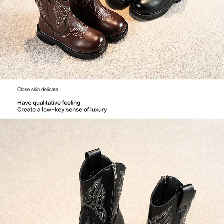 Zapatos Niña Girls Boots Waterproof Cowboy Boots Childrens New Fashion Short Anti Slippery Boot Thick  Boot Kids Boot Botas Niña