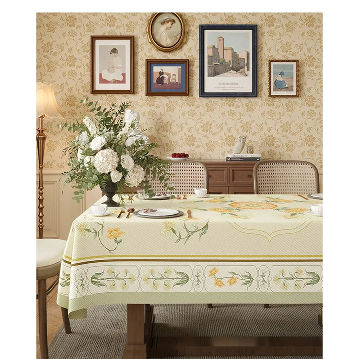 Table Cloth Waterproof Light Luxury Dining Table Tablecloth Rectangular Household Tea Table Cloth American Style Countryside