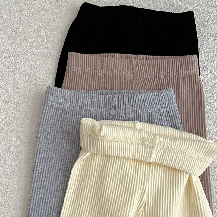Baby Solid Leggings Girls All-match Striped Skinny Pants Kids Cotton Elasticity Slim Pants Newborn Boy Stretch Trousers