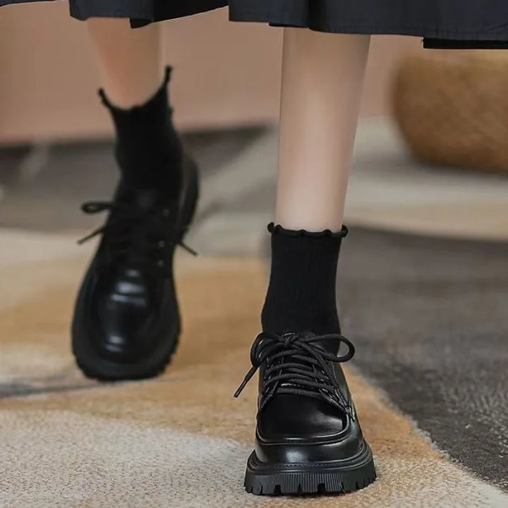 Women's Shoes With Straps Office Platform Medium Heels Ladies Pumps Loafers Lastest Casual Footwear On Sale Social Premium