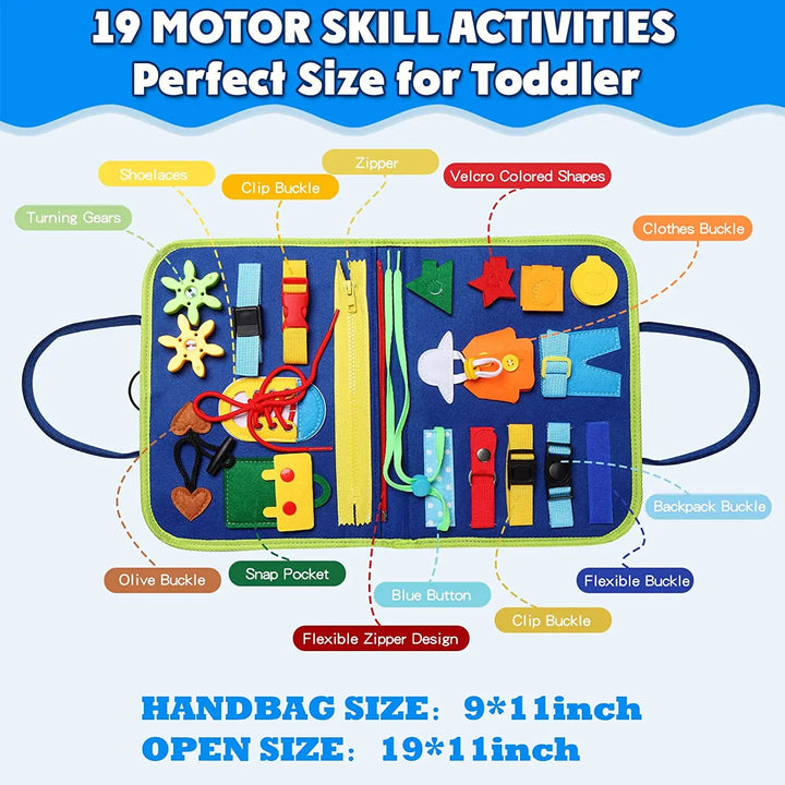 Montessori Toys Busy Board Sensory Activity Developing Board for Motor Skills,Learning Board for Toddlers  Christmas Gift