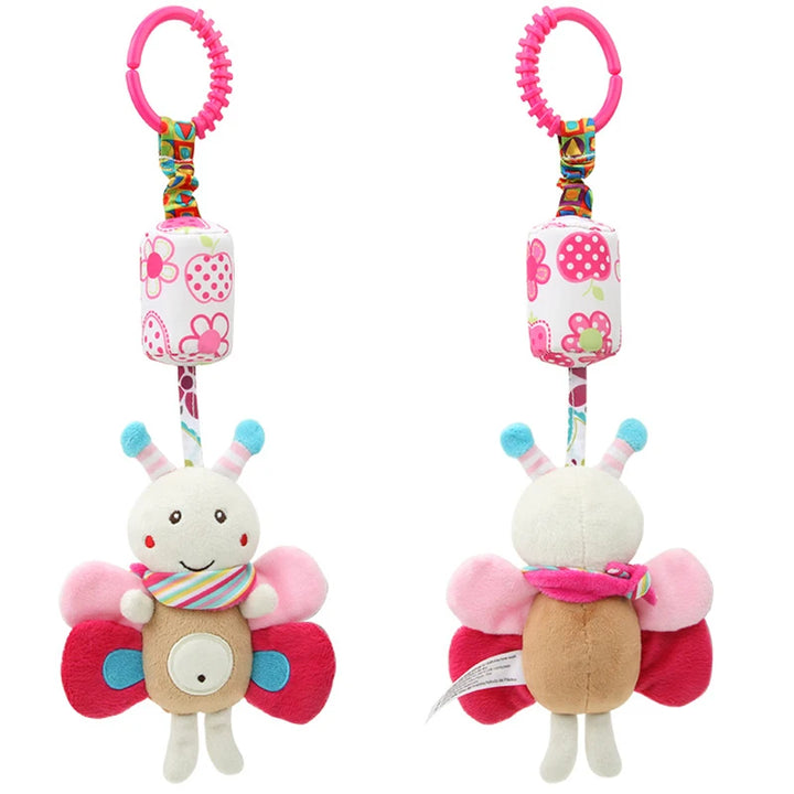 Baby Hanging Rattles Soft Sensory Learning Toy Plush Animals Stroller Infant Car Bed Crib Travel Activity for Babies Toddlers