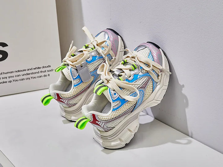 Children Brand Casual Sneakers 2023 Autumn Boys Girls Sport Shoes Kids Thick-sole Sneakers Women Chunky Trainers Running Shoes