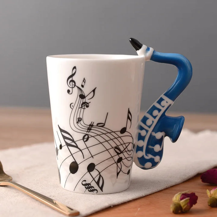Dropshipping Ceramic Mugs Guitar Mug Musical Instrument Musical Note Shapes Coffee Mugs Milk Tea Cups Drinkwars for Kitchen Tool