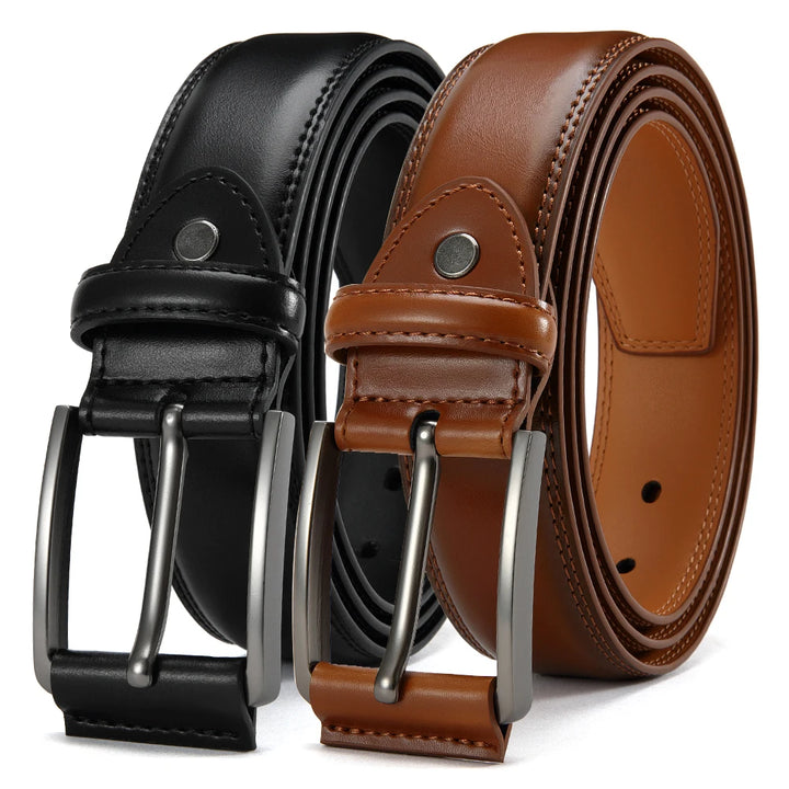 Men Belts High Quality Genuine Leather LONG Large Pin Buckle Metal Automatic Buckle Male Belts Strap Male