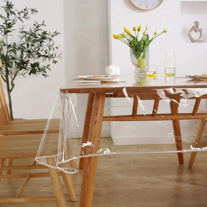 Desktop PVC Transparent Tablecloth Waterproof And Oil Proof Table Cloth Square Rectangular Coffee Table Table Cloth 1.4 2.2 3M