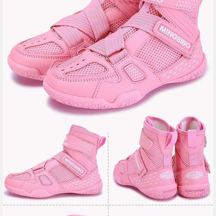 High-top  Boxing Shoes Designed For Children wrestling Shoes Breathable and Comfortable Children's Fight Boots30-38