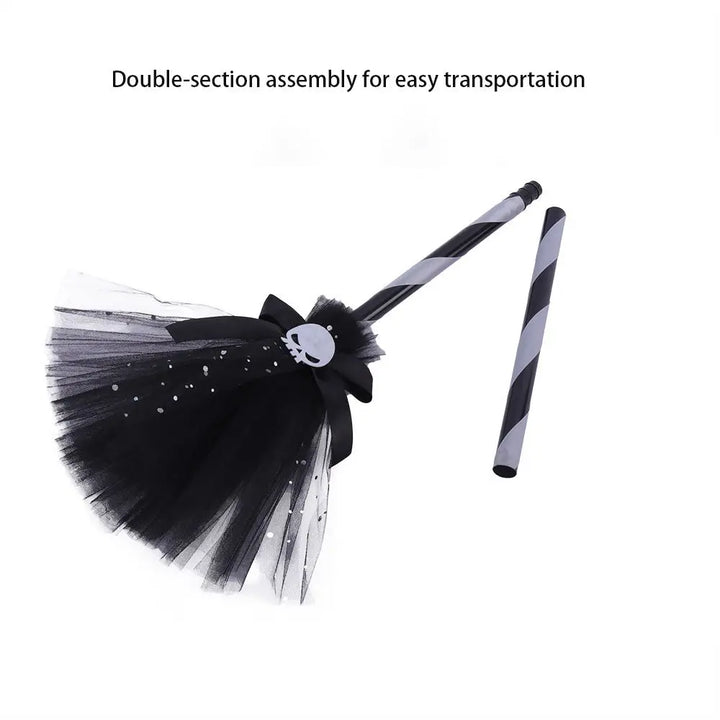 3D Halloween Witch Hat DIY Eye-catching Halloween Broom Ornaments Cartoon Witch Dress Up Ornaments Decor Accessories