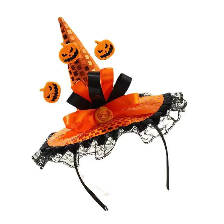 Halloween Headband Funny Pumpkin Hat Magic Hat Children Youth Fashion Trend Holiday Decorations Party Show Hair Accessories