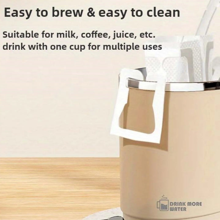 Stainless steel mug with lid, large-capacity office cup, brewed drinking cup, household coffee cup for men and women.