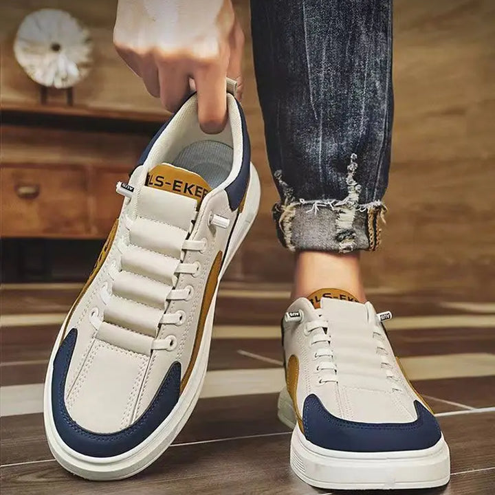 2025 new men's shoes with low top leather, fashionable and trendy running and sports, one foot men's casual shoes, trendy shoes
