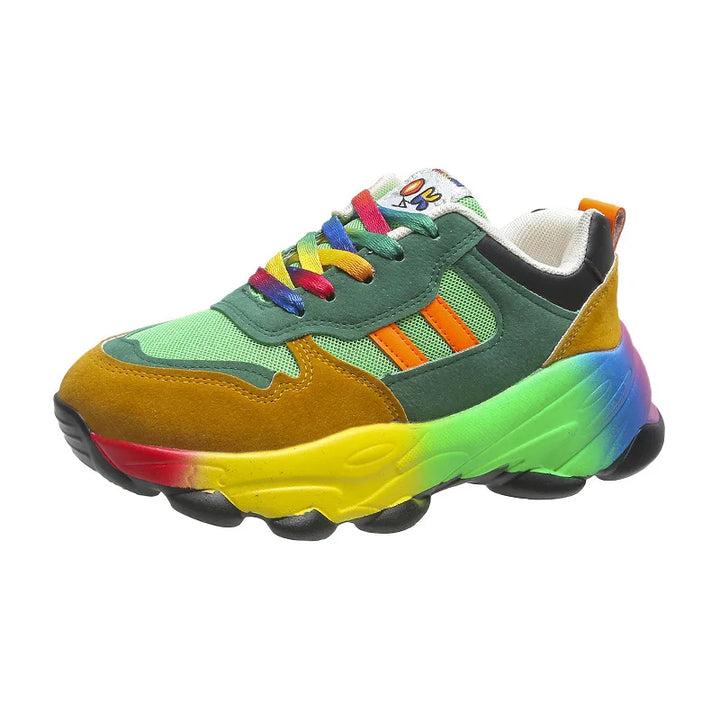 Women's Sneakers Tennis Womens Casual Running Shoes Rainbow Vulcanized Shoes Lace-uos Platform Shoes Comfortable Tenis De Mujer