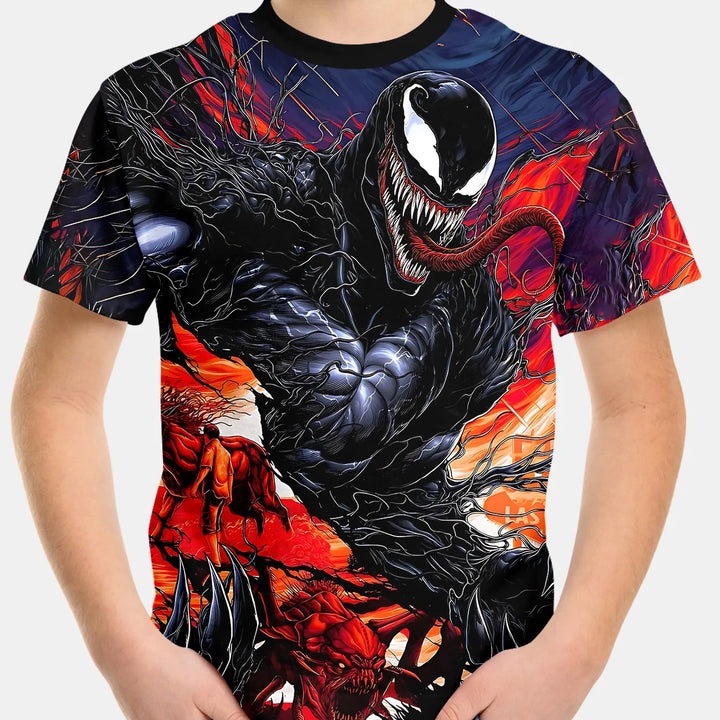 Marvels Venom Print Baby Clothing 5 to 14 Years Male Outdoor Clothes for Children Boy Girl Child T-Shirt Top Shirts