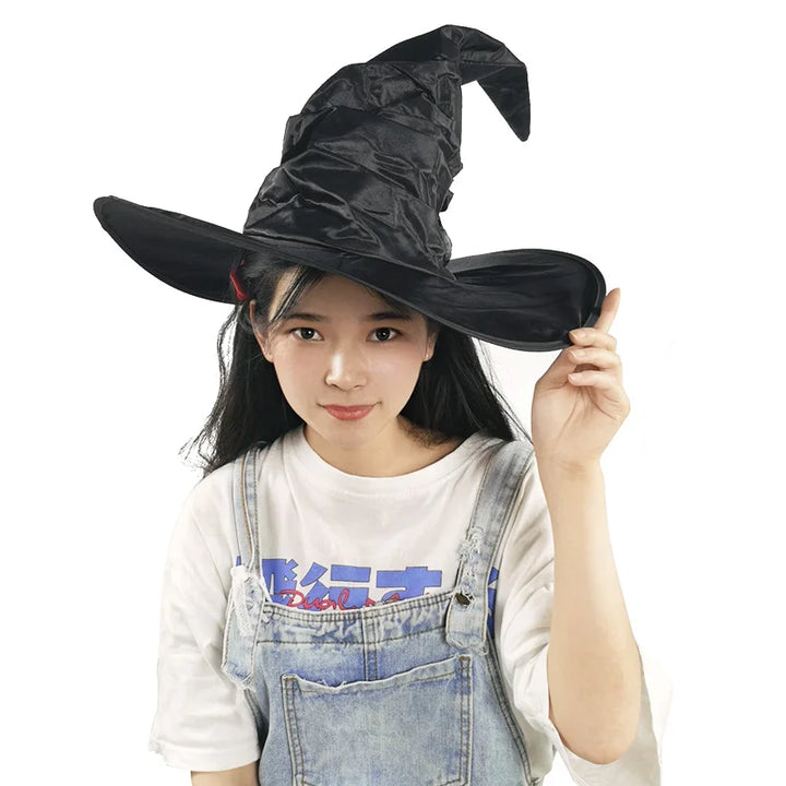 Halloween Witch Wizard Hat Party Costume Headgear Devil Cap Cosplay Props Decoration Accessories for Adult Women Men