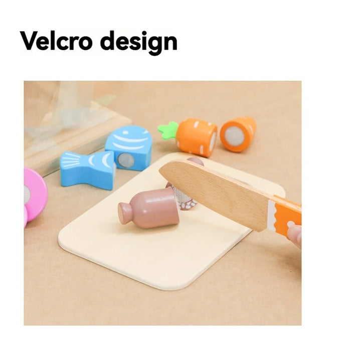 Children's simulated home cooking utensils, bowls, chopsticks, knives, forks, wooden simulation boys and girls' toy plates