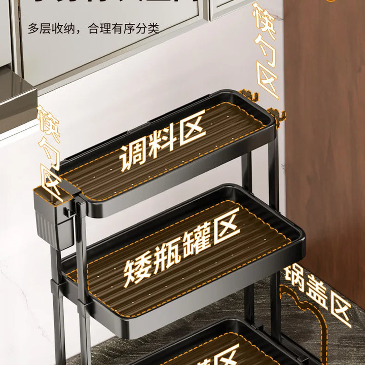 Kitchen Storage Rack, Multi-Purpose Spice Organizer, Countertop Utensil Holder for Knives, Chopsticks, Oil, Salt, Soy Sauce, Vin