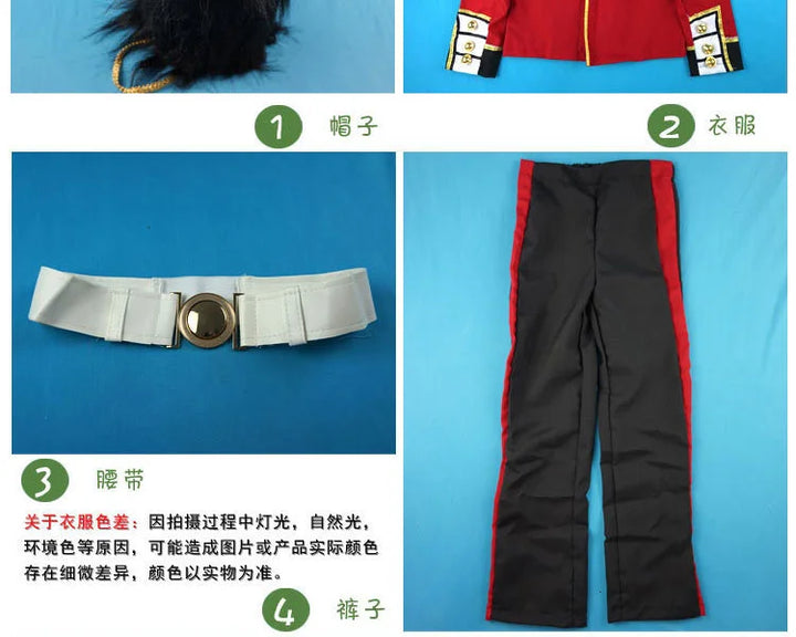 Halloween Costume For Children British Royal Guard Uniform Boys Cosplay Costume American soldier uniform Party Performance