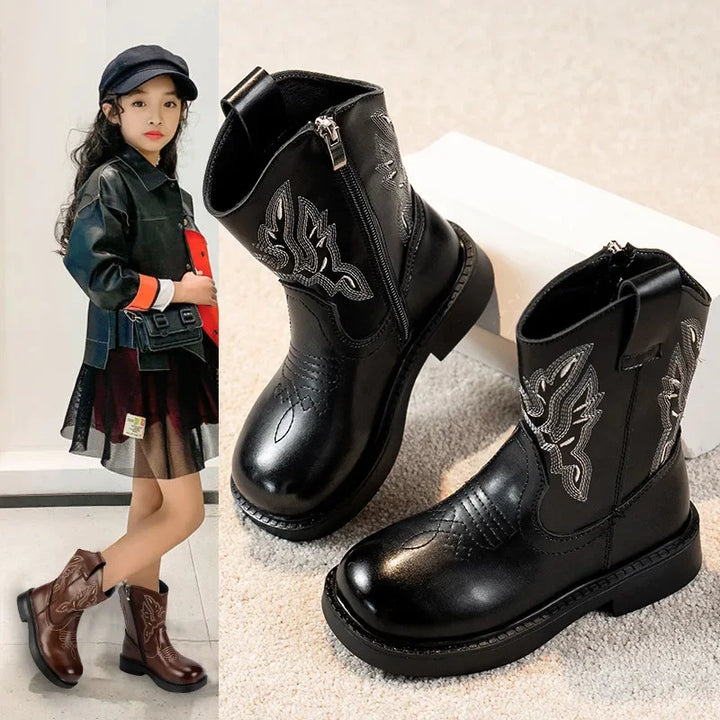 Zapatos Niña Girls Boots Waterproof Cowboy Boots Childrens New Fashion Short Anti Slippery Boot Thick  Boot Kids Boot Botas Niña