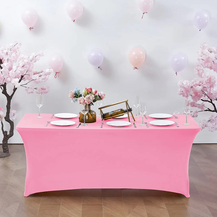 1Pc Spandex Table Cover for 6FT/4FT Table Universal Fitted Stretch Tablecloth for Party, Banquet, Wedding and Events