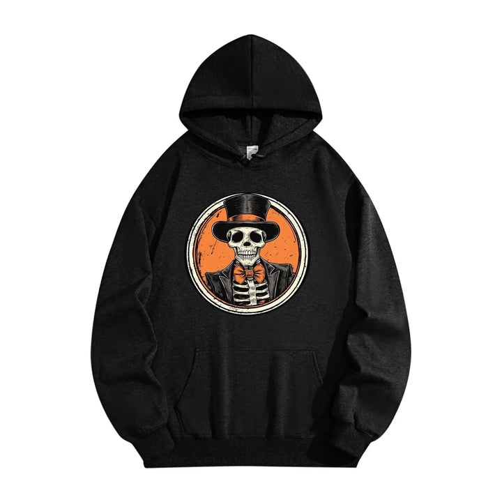 Halloween Skull Printed Men's Hoodies Graphic Sweatshirt Oversized Autumn Women Long Sleeve Holiday Clothes Pullover Tops Unisex