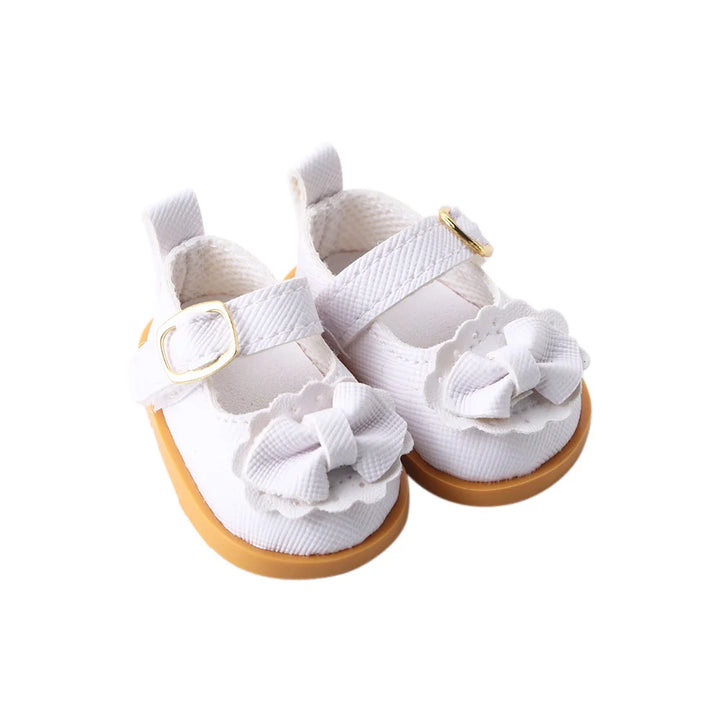 Kids Toy DIY Doll 14 Inches Cotton Doll 5.5cm Handmade Boots Mini Bow Shoes Doll Casual Shoes Doll Leather Shoes Doll Shoes