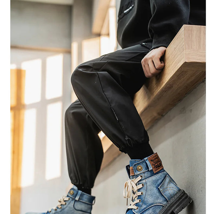 Men's Shoes 2025 Style Height Increase Breathable Mid Top Shoe Fashion Denim Casual Versatile Workwear Shoes Casual Boots Shoes