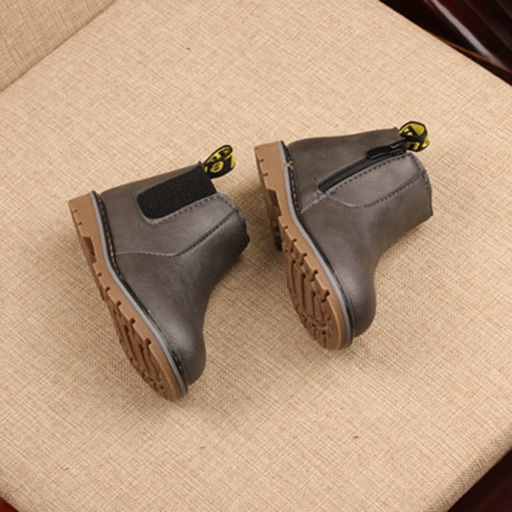 Retro Style Children Boots 2023 Autumn Winter Fashion Kids Solid Casual Cotton Shoes for Toddler Boys Girls Leather Boots