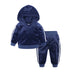 2025 Toddler Kids Hoodies Sweatshirt Set Solid Velvet Spring Autumn Baby Boy Girl Tracksuit Clothes For Children Sports Outfits