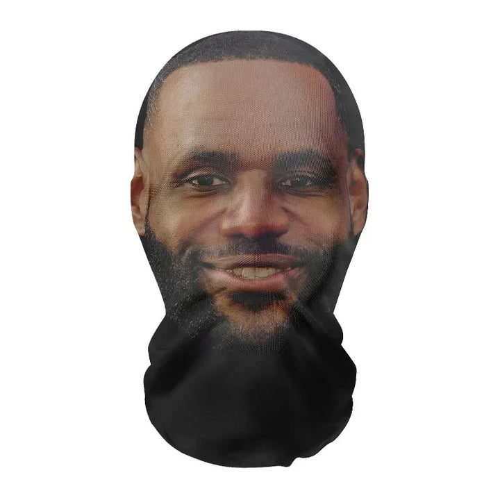 Cosplay Headwear Hip Hop Fashion Hood Hat Headgear New 3D Printed Kanye Mask Elastic Mesh Halloween Decor Full Face Mask Unisex