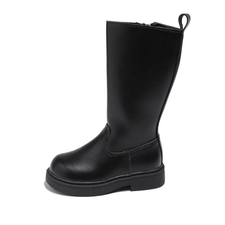 Winter Baby Girls Boots Fashion Warm Plush 2025 New Kids Biker Boots Outdoor Non-slip Retro High Top Princess Girls Causal Shoes