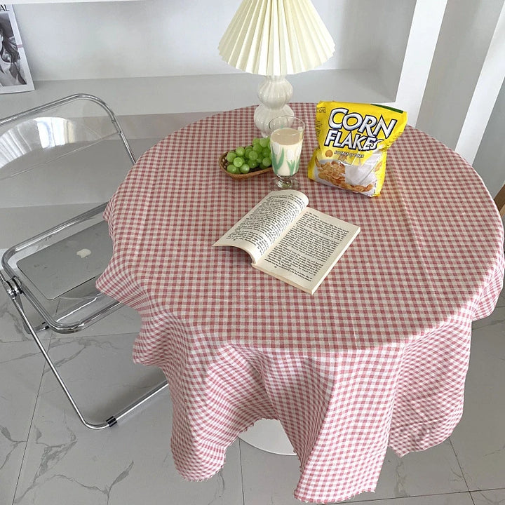 Dustproof Plaid Table Cloth Korean Tablecloth Simple Dining Desk Cover Rectangle Photo Background Cloth Living Room Decor 식탁보