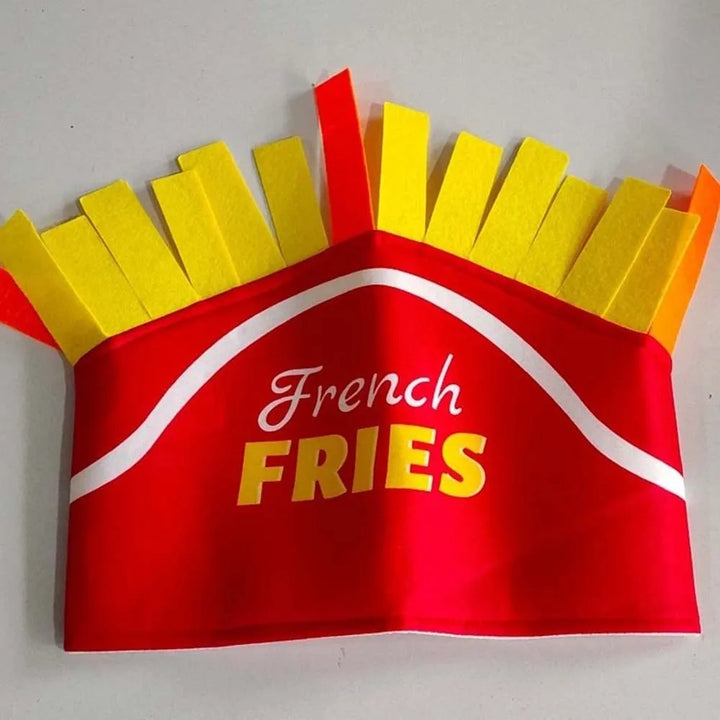New Year Halloween French Fries Hat Cloth Personalized Taco Hair Hoop Yellow Head Accessories Creative Pizza Hat Headwear
