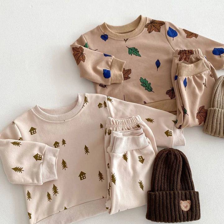 Newborn Baby Boy Girl Clothing Sets Spring Clothes 2PCS Outfits Long Sleeve Hoodie Top Sweatshirt+Elastic Pants Baby Items