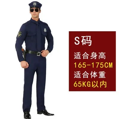 Halloween Policeman Costumes adult Party Carnival Police Uniform men Army Policemen Cosplay Clothing Sets Party Performance