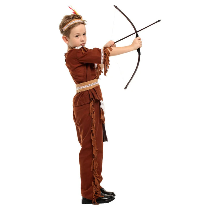 Halloween Indian Princess Costumes Kids Girls Boys Pocahontas Huntress Costume Purim Party Mardi Gras Fancy Dress Up ﻿