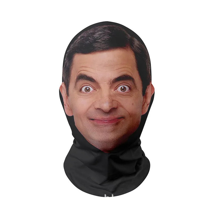 Halloween Cosplay Headwear Fashion Hip Hop Hood Hat Headgear 3D Full Face Mask Elastic Mesh Celebrity Face Mask for Party