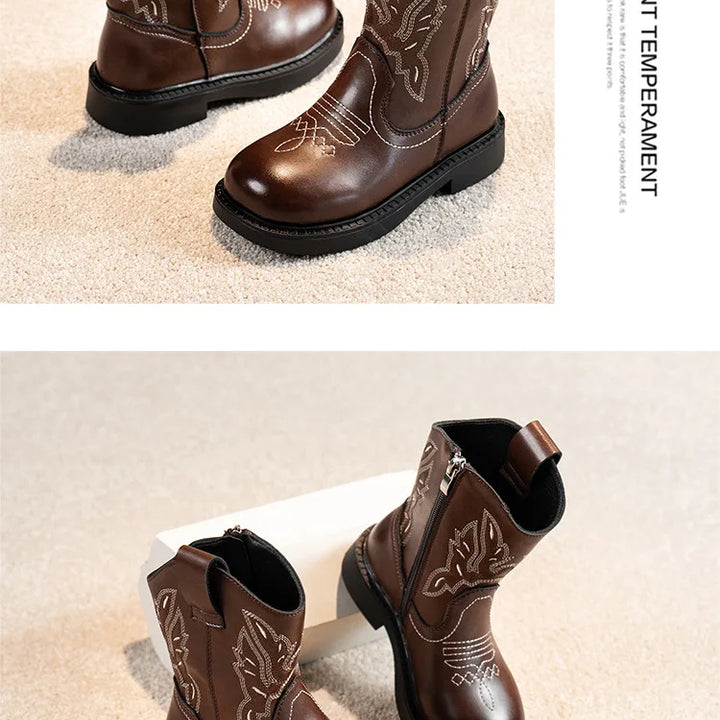 Zapatos Niña Girls Boots Waterproof Cowboy Boots Childrens New Fashion Short Anti Slippery Boot Thick  Boot Kids Boot Botas Niña