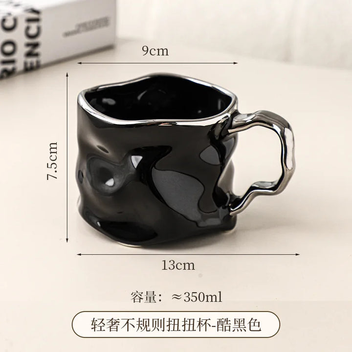 Irregular Ceramic Mugs Creative Coffee Cups Couple's Home Cups Ceramic Mugs Living Room Drinking Utensils Ceramic Mugs Gifts