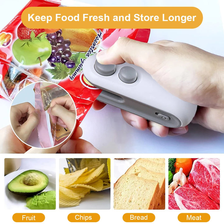Seal in Freshness in Seconds!
🔥 Mini Handheld Heat Sealer – Reseal plastic bags with ease!