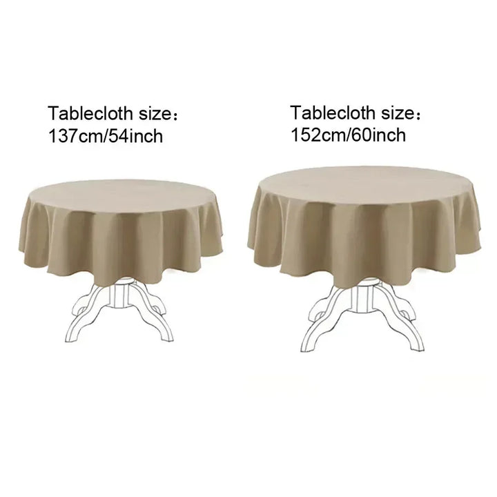 1pc Closed Edge Round  Desktop PVC Transparent Tablecloth Waterproof and Oil Proof Table Cloth  Coffee Table Table Cloth