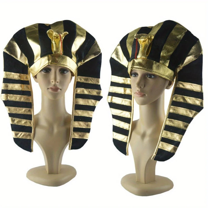 Halloween Party Hats: Egyptian Golden Pharaoh Hats Cosplay Snake - Head Hats