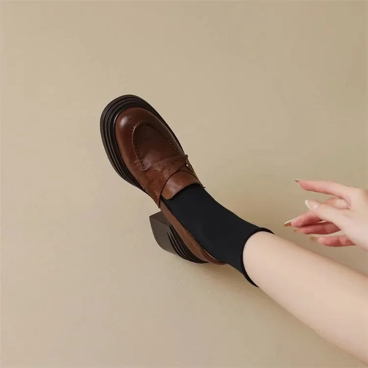 Women's Dress Shoes Fashion Retro Spring Autumn Women Mary Jane Shoes Causal Versatile Lolita Ladies High Heels Leather Shoes