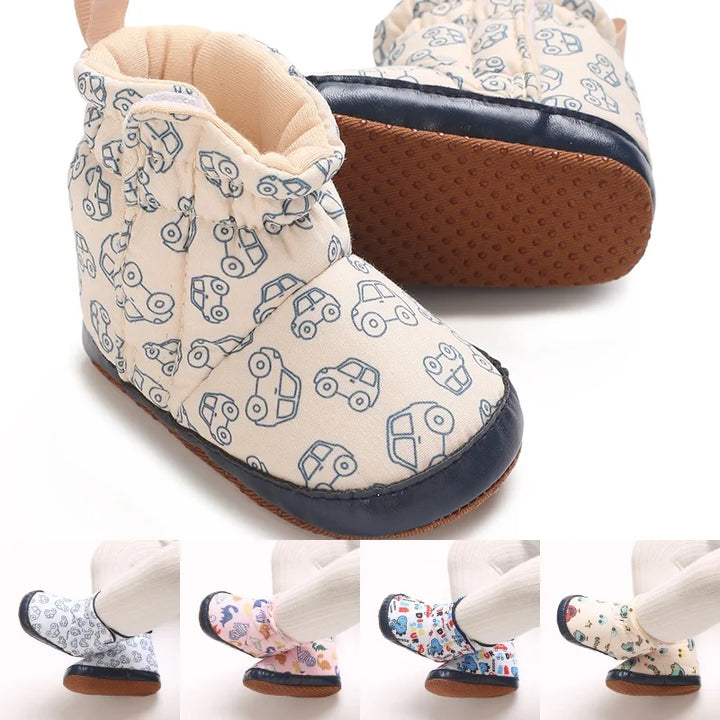 Baby Boots Cartoon Cute High Quality Soft Cotton 0-18M Newborns' Pre Step Shoes Suitable for Spring and Autumn Fashion