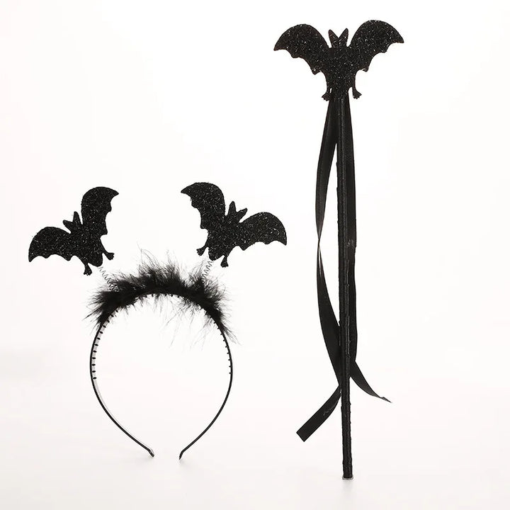 Halloween Bat Headband Children Dress Up Headwear Hairband Accessories Witch Costume Supplies Props Happy Helloween Party