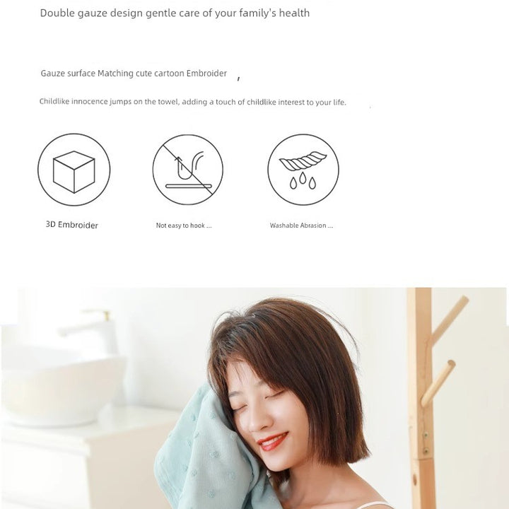 Towel Couple Kids Soft Absorbent Pure Cotton Gauze