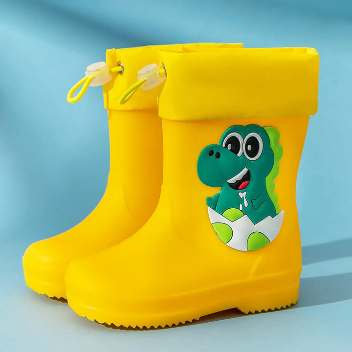 Kids Girl Boy Rain Boots Waterproof Toddler Rainboots Children's Shoes Rubber Boots Kids Baby Cartoon Dinosaur Water Shoes Boots