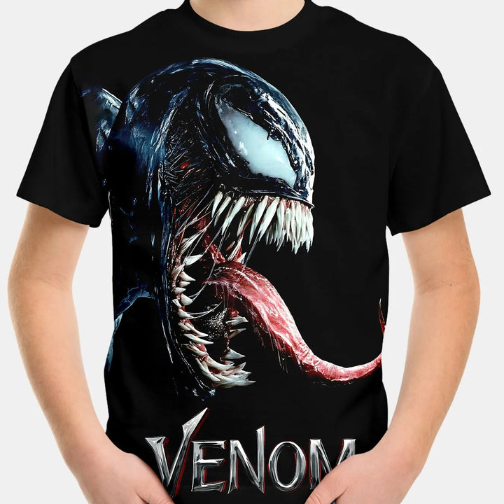 Marvels Venom Print Baby Clothing 5 to 14 Years Male Outdoor Clothes for Children Boy Girl Child T-Shirt Top Shirts