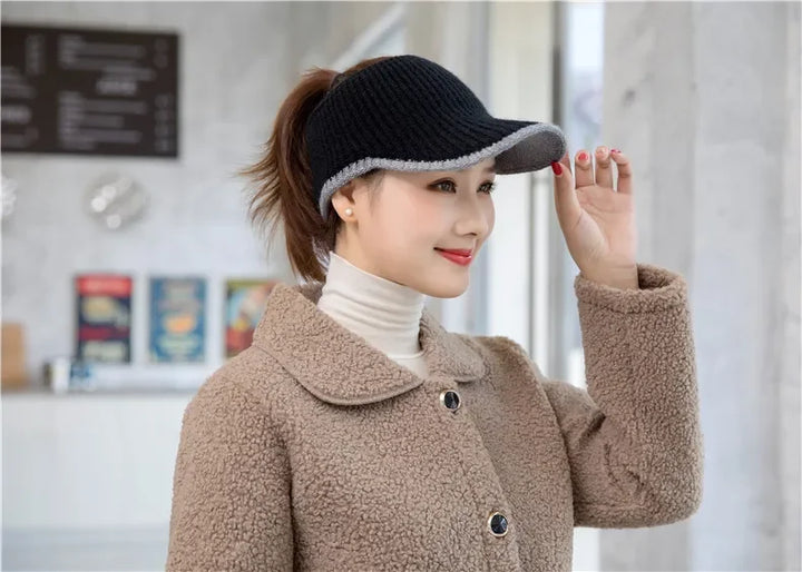 Hats for Women Autumn Winter Sports Empty Top Caps Female Knitted Warm Baseball Cap Fashion Running Golf Sun Hat